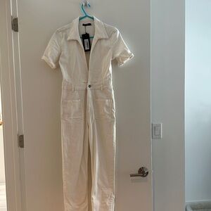 White Denim Jumpsuit